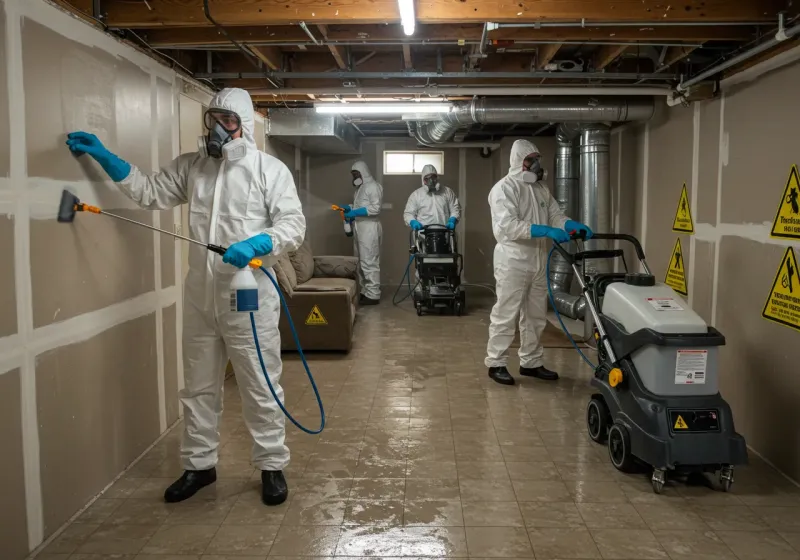 Basement Moisture Removal and Structural Drying process in Garrett Park, MD